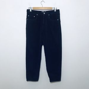 ASOS Corduroy Pants Size 30 Navy Blue Cotton Mid Rise Tapered Leg